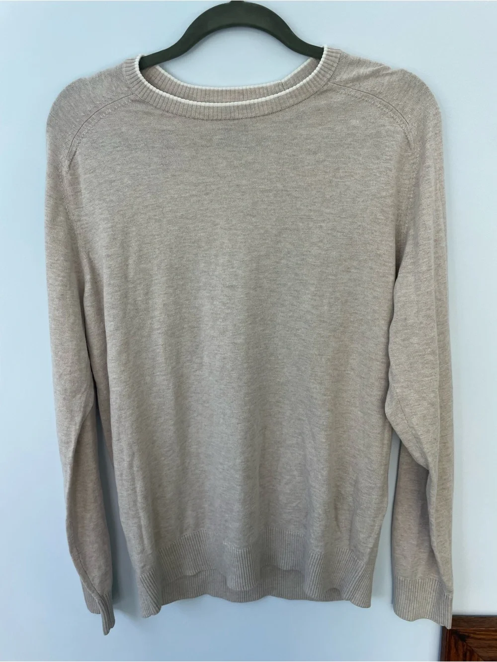 Boggi Brand New Men's Classic Crewneck Sweater in Light Beige